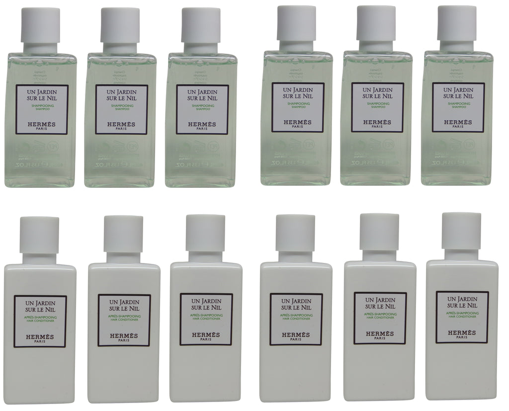 Hermes Un Jardin Sur le Nil Shampoo & Conditioner lot of 12 (6 of each) 1.35oz bottles