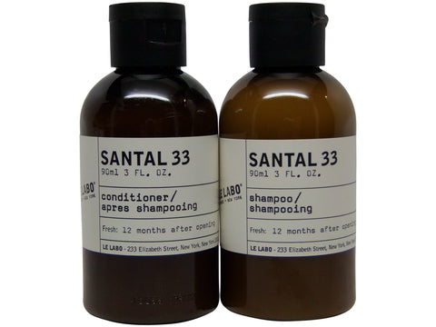 Le Labo Santal 33 Shampoo & Conditioner lot of 2 (1 of each) 3oz bottles.