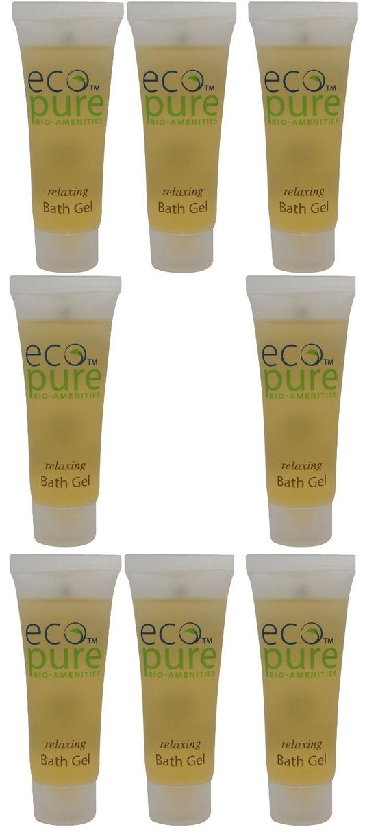 Eco Pure Relaxing Bath Gel Lot of 8 each 1oz Bottles. Total of 8oz