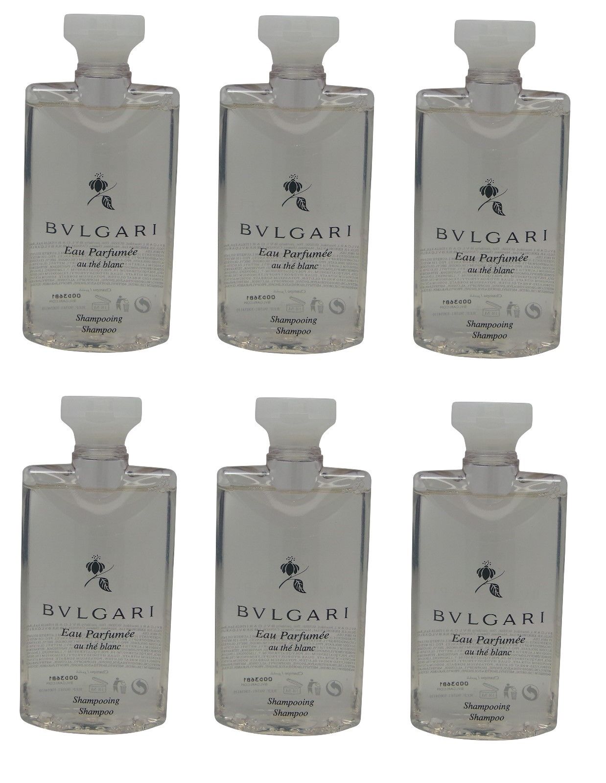 Bvlgari au the blanc Shampoo lot of 6 each 2.5oz Total of 15oz