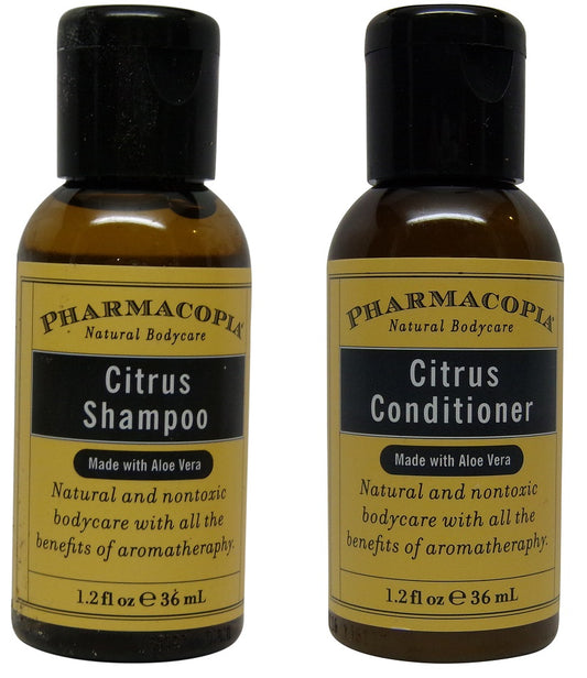 Pharmacopia Citrus Shampoo & Conditioner lot of 8 each (4 of each) 1.2oz bottles.