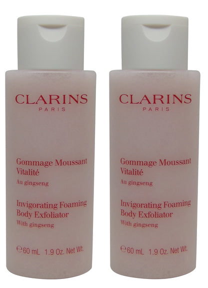 Clarins Invigorating Foaming Body Exfoliator lot of 2 each 2oz Total of 4oz