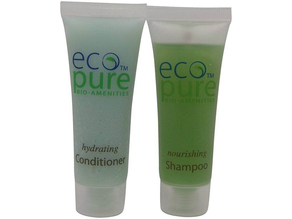 Eco Pure Nourishing Shampoo and Hydrating Conditioner Lot of 18 (9 of each) 1oz Bottles