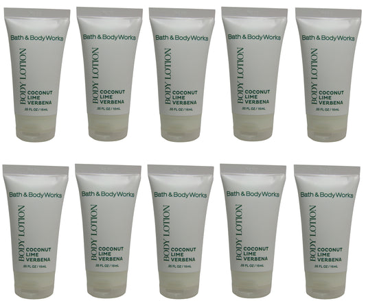 Bath & Body Works Coconut Lime Verbena Lotion lot of 10 Bottles. Total of 5.5oz