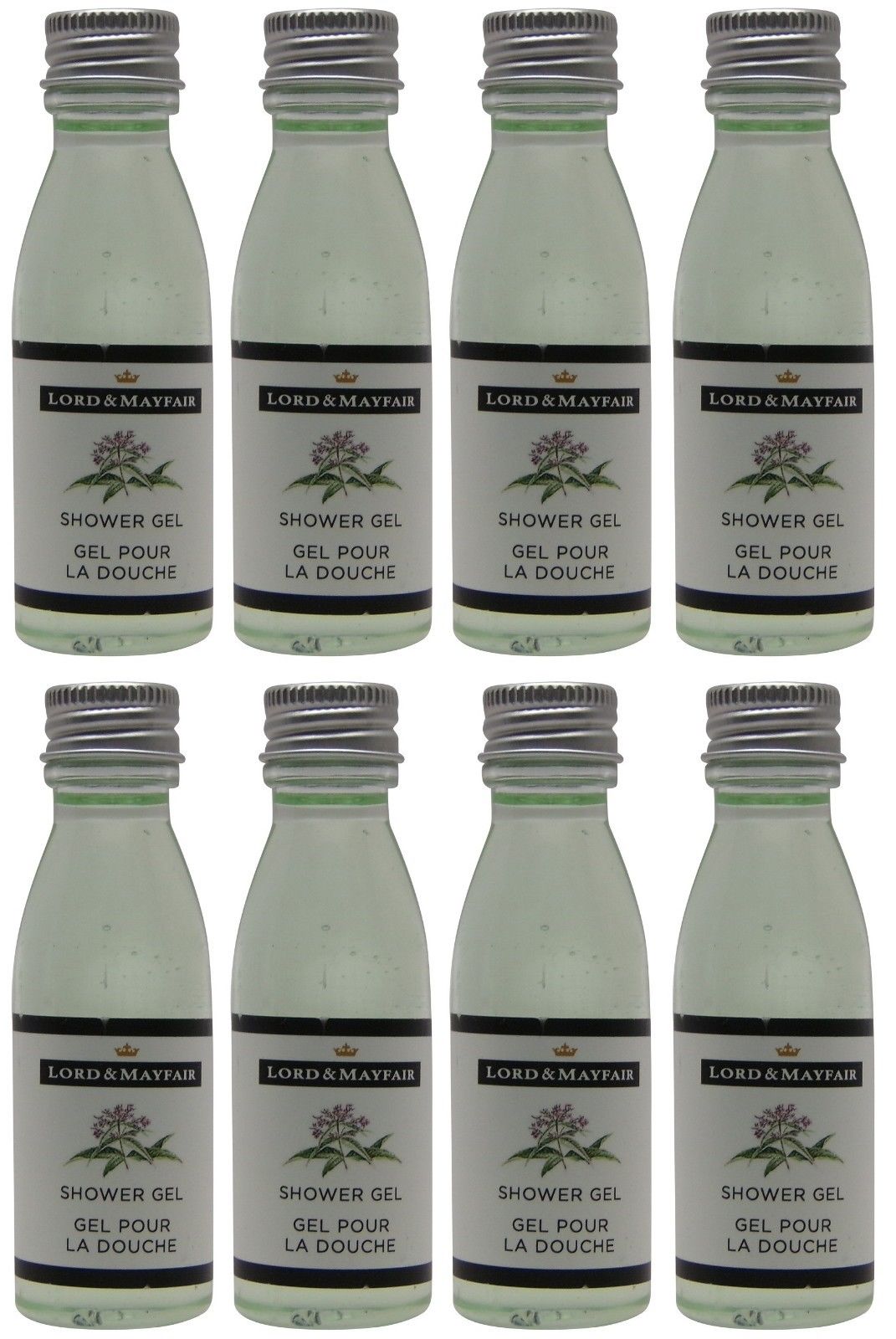 Lord and Mayfair Apple & Wicker Shower Gel Lot of 8 Each 1oz Bottles.