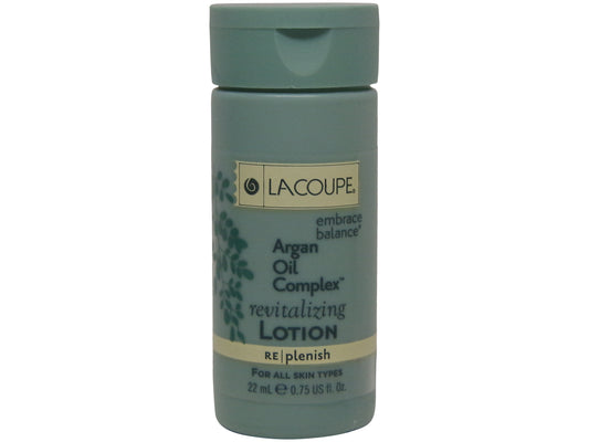 La Coupe Argan Oil Complex Revitalizing Lotion Lot of 18 each 0.75oz bottles. Total of 13.5oz