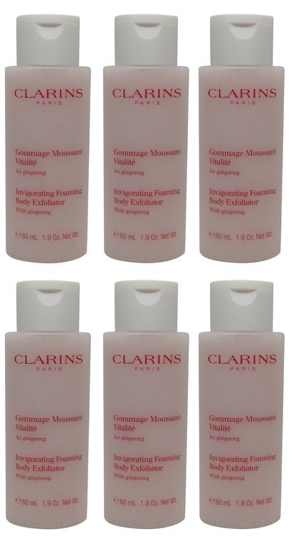 Clarins Invigorating Foaming Body Exfoliator lot of 6 each 2oz Total of 12oz