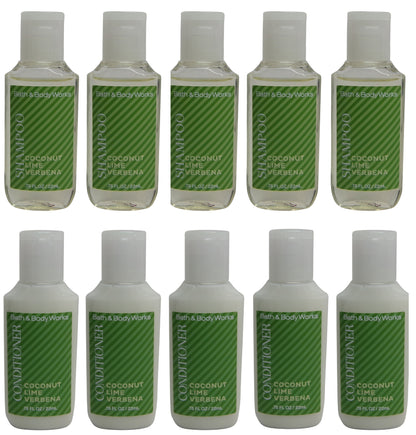 Bath and Body Works Coconut Lime Verbena Shampoo and Conditioner 5 of each