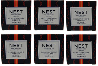 Nest Fragrances Sicilian Tangerine Bath Soap lot of 4 bars. Total of 4.8oz