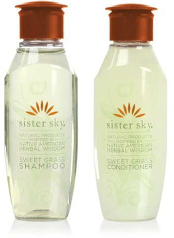 Sister Sky Sweet Grass Shampoo & Conditioner lot of 14 each (7 of each)1oz bo...