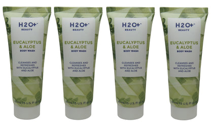 H2O Plus Eucalyptus & Aloe Body Wash lot of 4 each 1.5oz bottles. Total of 6oz