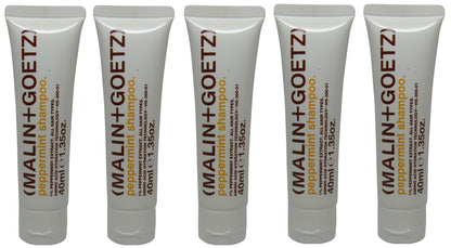 Malin + Goetz Peppermint Shampoo lot of 5 tubes each 1.35oz Total of 6.75oz