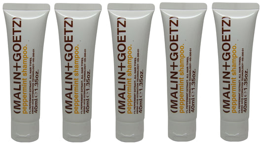 Malin + Goetz Peppermint Shampoo lot of 5 tubes each 1.35oz Total of 6.75oz