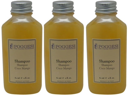 Poggesi Coco Mango Shampoo Lot of 3 each 2oz Bottles. Total of 6oz.