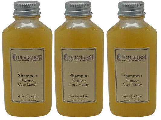 Poggesi Coco Mango Shampoo Lot of 3 each 2oz Bottles. Total of 6oz.