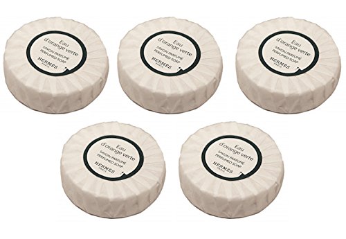 5 Hermes Eau d'Orange Verte Travel Sized Bath Soap Individually Wrapped 8.5 oz (5 x 1.7 oz)