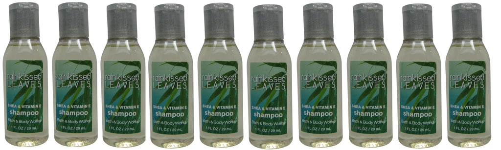 Bath and Body Works Rainkissed Leaves Shampoo lot of 10 each 1oz bottles 10ozTotal