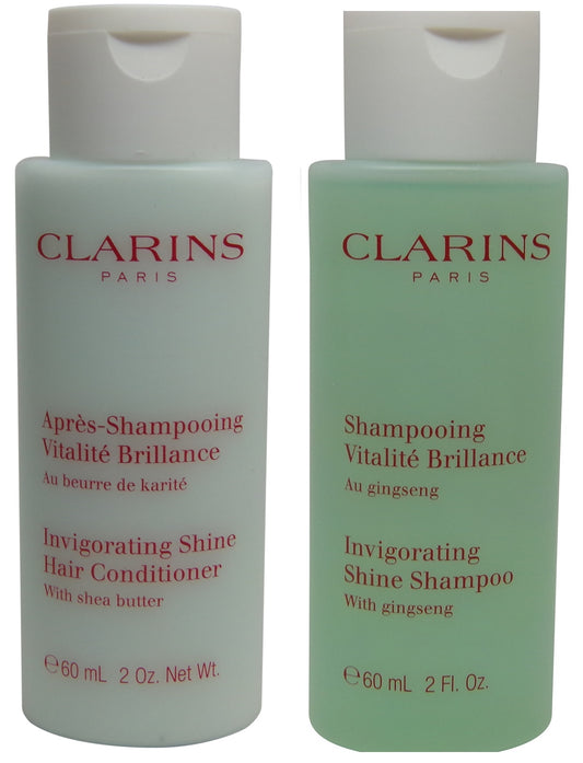 Clarins Invigorating Shine Shampoo & Conditioner lot of 2 ( 1 of each) 2oz Bottles
